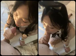 Thỏ con nứng thích bú cục thịt to